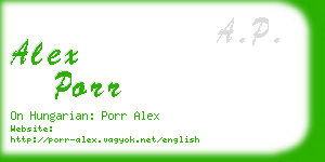 alex porr business card